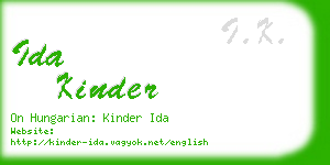 ida kinder business card